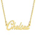 thumbnail image 1 of KISPER Collier Pendentif Prénom Personnalisé en Acier Inoxydable Plaqué Or 18K, Chelsea, 1 of 6
