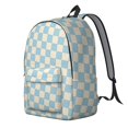 thumbnail image 2 of Blue and White Checkered Pattern Backpack for School, Cute School Bag with Adjustable Shoulder Straps and Padded Back, 15.7"x11.8"x5.5", 2 of 5