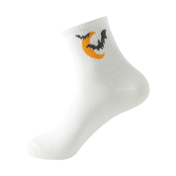 1‑PairRunning SocksYellowEmbroidered Ankle‑length Cotton SocksWomen‘s Grip Socks
