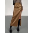 thumbnail image 4 of PRETTYGARDEN Womens Faux Leather Skirt Fall Bodycon High Waisted Slit Dressy Casual Winter Maxi Long Pencil Skirts, 4 of 9
