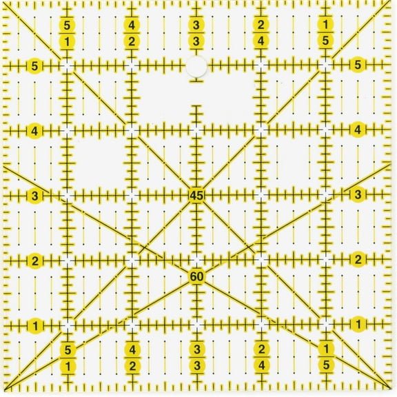 6 Inch Square Quilting Ruler, Clear Acrylic Sewing Measuring Tool for Patchwork, Crafting, Fabric Cutting, Precision Grid Lines, Non-Slip Backing
