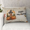thumbnail image 2 of Happy Halloween Abyssinian Witches Hat Pumpkin Carving Quilt Pillowcase Cat Lover Kitten Owner Gifts Throw Pillow Cover Bed Home Decor - 02019, 2 of 5