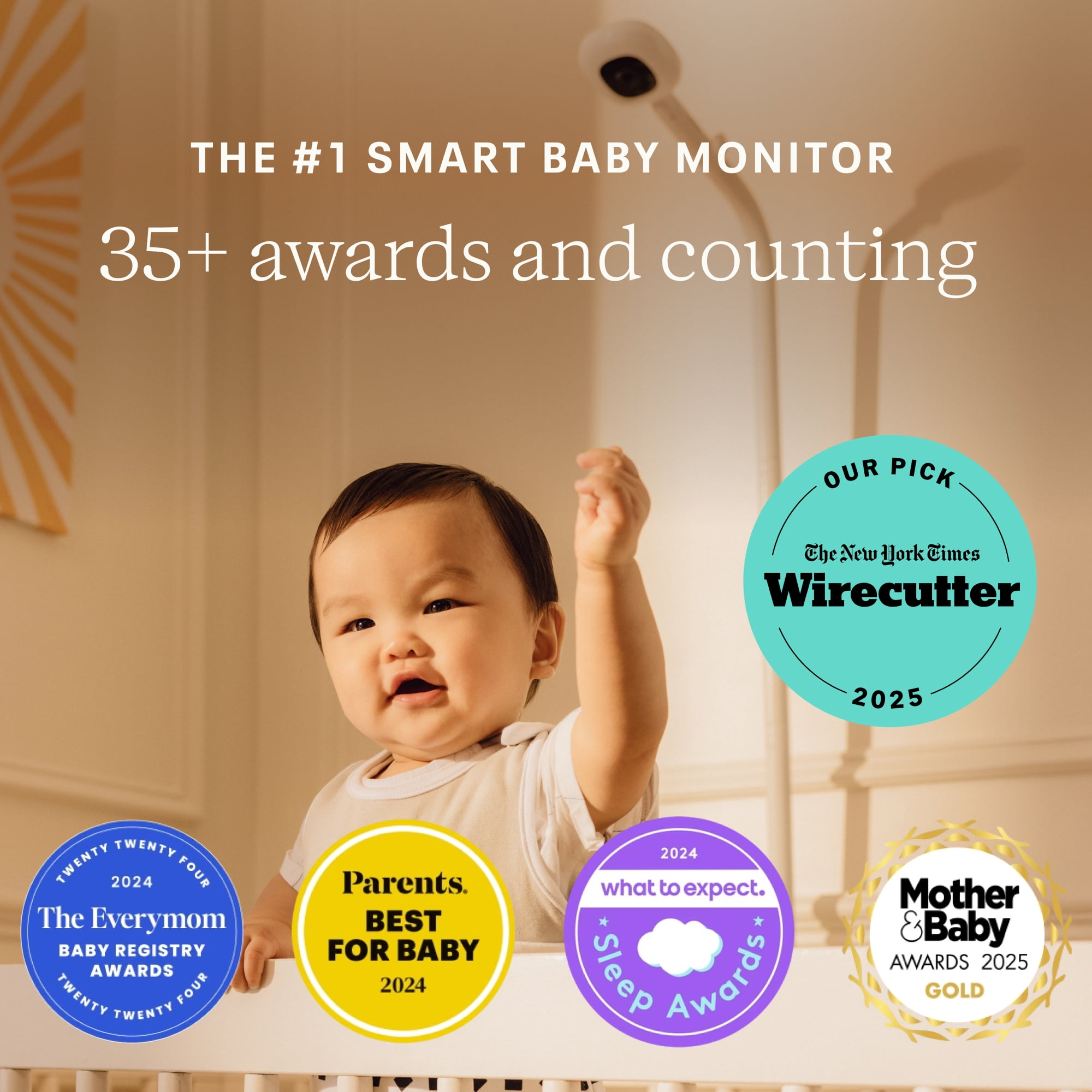 Nanit Pro Smart Baby Monitor with HD Camera & Floor Stand, New Version