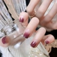 thumbnail image 2 of SHAR Purple False Nails Chic Pink Gradient Short Square Full Cover 24Pcs Fake Nails For Women And Girls, 2 of 5
