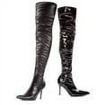 thumbnail image 2 of Lala Ruched Thigh High Boots Black Patent Women's Adult Halloween Accessory, 2 of 2