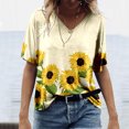 thumbnail image 2 of Vedolay Women'S Tops Women's Casual Summer Tops Round Neck Short Sleeve Pullover Blouse Shirts Solid Color Tunics Blouse,Yellow L, 2 of 3