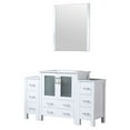 thumbnail image 2 of Lexora Volez 54 in W x 18.25 in D White Bath Vanity with Side Cabinets, White Ceramic Top, and 28 in Mirror, 2 of 4