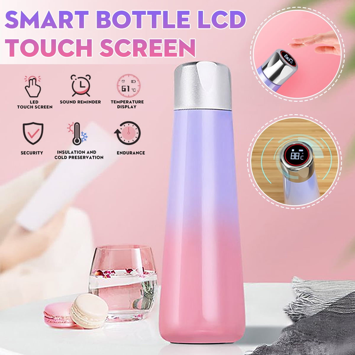 bottle with reminder to drink water