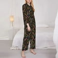 thumbnail image 3 of Picia Decorative Feathers Pattern Women’s Long-Sleeve Sleepwear Set - Soft 2-Piece Loungewear with Pockets, Comfy PJs for Relaxing Nights-XX-Large, 3 of 7