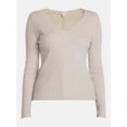 thumbnail image 6 of Scenario Women's V-Neck Ribbed Lightweight Sweater with Long Sleeves, Sizes XS-XXXL, 6 of 6