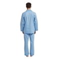thumbnail image 6 of GLOBAL Mens Cotton Pajama Sets Long Sleeve Button Down Sleepwear Comfy Loungewear Soft Pjs Set Blue Geo Print 3XL, 6 of 7