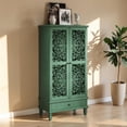 thumbnail image 3 of Tcbosik 2-Door Buffet Sideboard with Drawer, 55" Kitchen Cupboard with Adjustable Shelf, Modern Accent Cabinet, Storage Cabinet for Living Room, Dining Room, Antique Green, 3 of 7