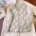 thumbnail image 2 of SAFUNY Women’s Quilted Cropped Jacket Diamond Pattern Design Lightweight Warm for Casual Dates Daily Errands Cool Seasons White XXXL, 2 of 3