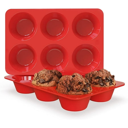 

Silicone Jumbo Muffin Pan. 3.5 inch Large Cupcake Pan - Set of 2 Large Muffin Pan. Silicone Giant Cupcake Mold for Homemade Muffins. Cupcakes. Quiches and Frittatas - 6 Cup Muffin Tin
