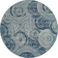 thumbnail image 1 of Unique Loom Outdoor Modern Abstract Rug 8' x 8' Round Light Blue/Navy Blue, 1 of 1