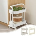 thumbnail image 1 of Mueble de Baño Estrecho de Acero Inoxidable para Espacios Reducidos, con Estante Organizador de Dos Niveles y Ruedas, 54 X 43 X 13 Cm, Color Blanco, 1 of 6