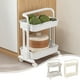 thumbnail image 1 of Mueble de Baño Estrecho de Acero Inoxidable para Espacios Reducidos, con Estante Organizador de Dos Niveles y Ruedas, 54 X 43 X 13 Cm, Color Blanco, 1 of 6