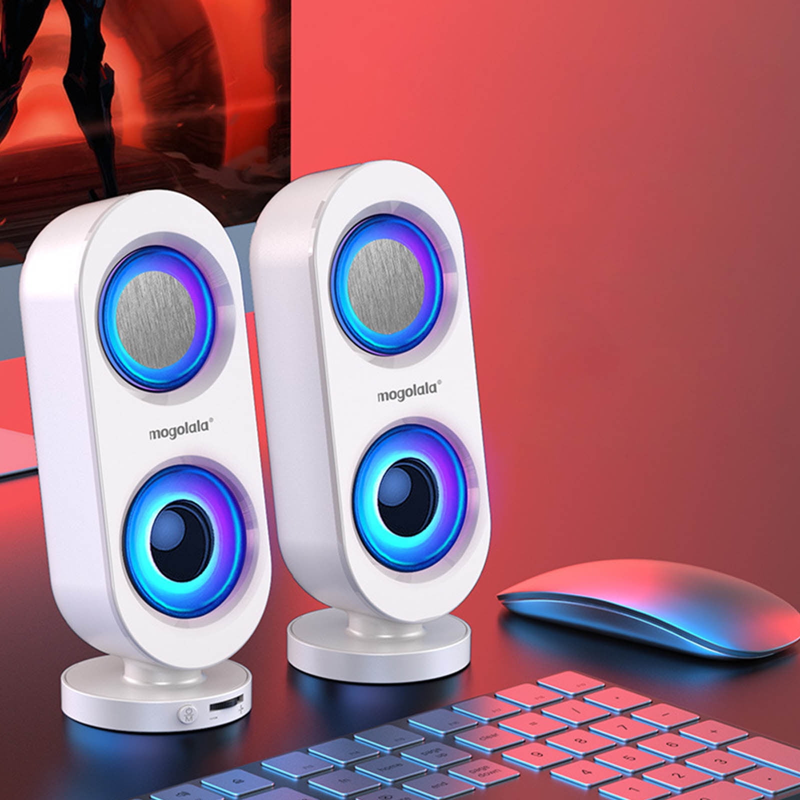 FNYOXU Bluetooth Speaker Desktop Game Computer Audio Desktop Home Mobile Phone Small Speaker Mini Subwoofer Wired USB High Volume