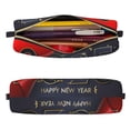 thumbnail image 2 of Fotbe 2025 New Year 2 Estuche para Lápices de Cuero con Estampado, Estuche con Cremallera Resistente, Organizador Compacto y Elegante para Papelería, 2 of 7