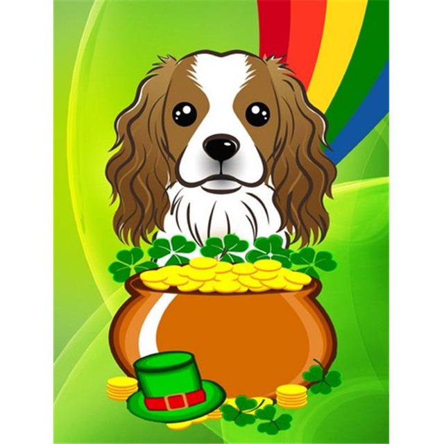 Cavalier Spaniel Drapeau de la Saint-Patrick Jardin