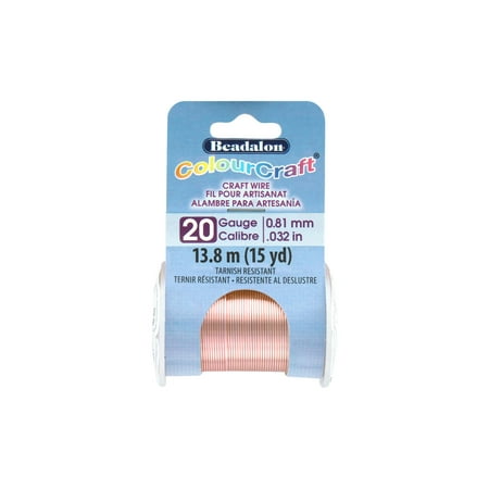 Beadalon ColourCraft Wire TR 20ga RoseGld 15yd