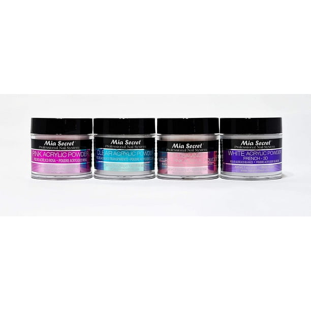 Mia Secret Acrylic Powder 4 pc Set - 1 oz. Clear/Natural Pink/Pink