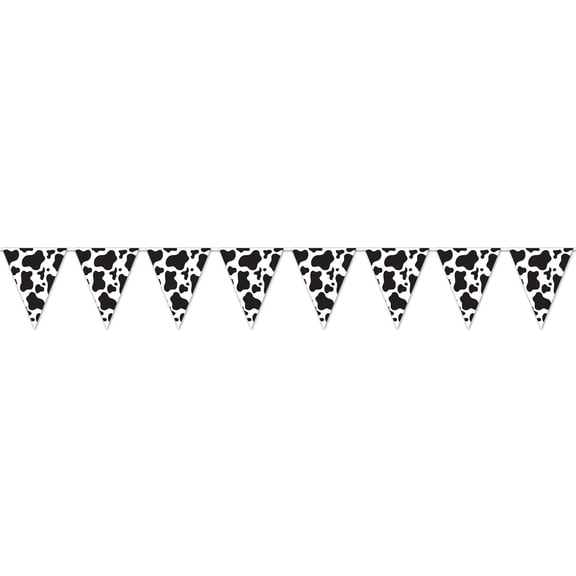 Cow Print Pennant Banner Party Accessory (1 count) (1/Pkg)