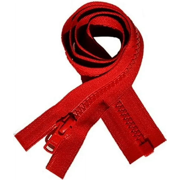 20" Vislon Zipper ~ YKK #5 Molded Plastic ~ Separating - 519 Red (3 Zippers / Pack)