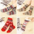 thumbnail image 5 of Armscye 5 Pairs  Womens Thick Knit Winter Socks, Stripe Wool Winter Socks, Wool Vintage Socks for Indoor Warmth, Comfortable Breathable Cotton Socks for Women Indoor, 5 of 7