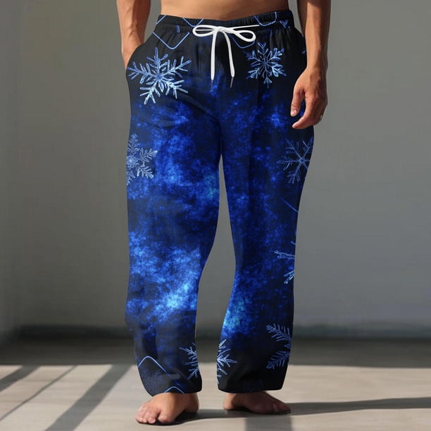 Pantalones largos para hombre, cintura elástica, transpirables, cómodos, suaves, informales, de playa, de poliéster.