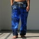 thumbnail image 1 of Pantalones largos para hombre, cintura elástica, transpirables, cómodos, suaves, informales, de playa, de poliéster., 1 of 5