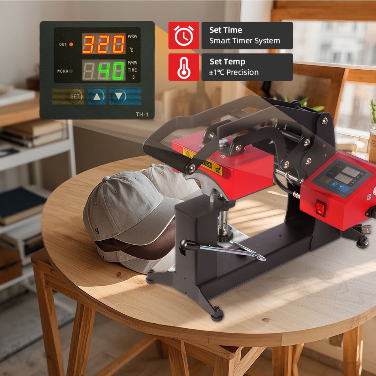 3 in 1 Combo Heat Press Machine for Hat Cap Mug Cup Label, Multi-Function Heat Transfer Sublimation Printer