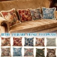 thumbnail image 3 of Decorative Pillow Cover With Floral Pattern And Fringe Detail In Cotton Linen Blend For Sofa Or Bed, 3 of 8