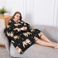 thumbnail image 5 of Oversized Wearable Blanket Hoodie,Bulldog Dog and Footprints Sherpa Blanket Hoodie with Super Pockets,Super Warm Fuzzy Pullover for Women & Men, 5 of 6