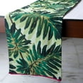 thumbnail image 3 of The HomeCentric Chemin de Table en Coton Imprimé Tropical 14 x 36 Pouces Broderie de Perles et Dentelle Vert Imprimé Coton Moderne - Tropically, 3 of 3
