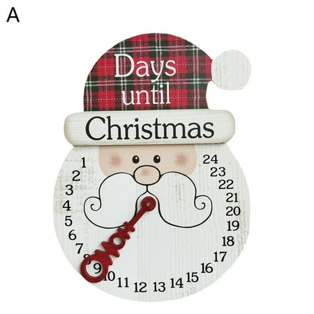 

Kinzd Festive Santa Countdown Pendant Ornamental Bright-colored Wood Snowman Countdown Pendant for Wall