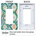thumbnail image 3 of Yayeee Rocker Switch Wall Plate 1-Gang 4.6"x2.9" Home Decorative Outlet Cover, Green Geometric Flowers, 3 of 6