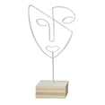 thumbnail image 2 of Exhibidor de joyería con silueta de rostro, escultura de rostro femenino, estatua de metal con sombrero abstracto Blanco, 2 of 9