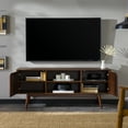 thumbnail image 3 of Walker Edison Mid Century Modern 2 Door TV Stand for TVs up to 60", Walnut, 3 of 14