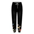 thumbnail image 4 of Youmylove Women Pants Fashion Trousers Floral Printed Leggings Sports Casual Sweatpants Trousers Workout Running Stylish Streetwear, 4 of 4
