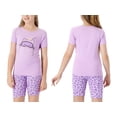 thumbnail image 2 of Purple Kittten pajamas for Girls – Cotton Snug-Fitting Tee Shorts & Pants PJ Set Size 5, 2 of 4