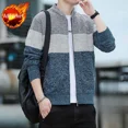 thumbnail image 3 of Abrigos Cárdigan de punto de gran tamaño para hombre Suéter de otoño e invierno para hombre Jerséis holgados Ropa de calle informal de cachemira Diseñador Cable, 3 of 5