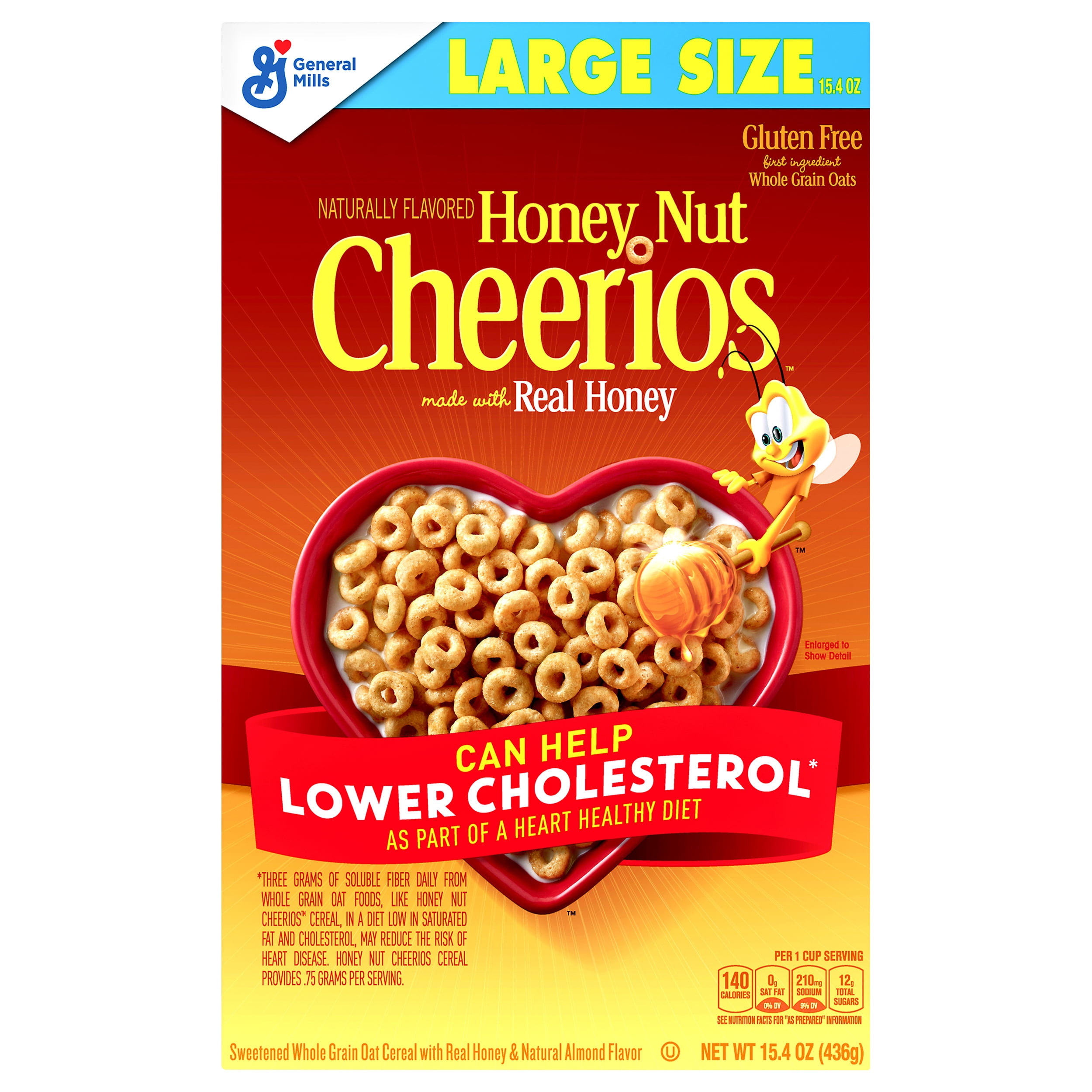 Honey Nut Cheerios Gluten Free Cereal, 15.4 oz Box