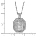 thumbnail image 3 of 925 Sterling Silver Cable Necklace with Pendants Chain & CZ Brilliant Embers Polished Fancy 20 inch 15.7 mm, 3 of 4