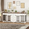thumbnail image 4 of 89" Dog Crate Furniture Large Furniture Style Dog Crate with Drawers, 4 of 5