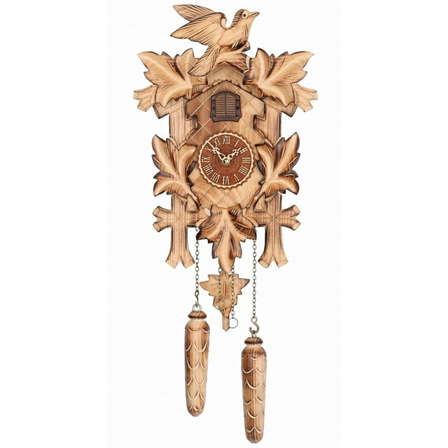 Quartz Cuckoo Clock 5 leaves, bird, with music TU 374 QM HZZG