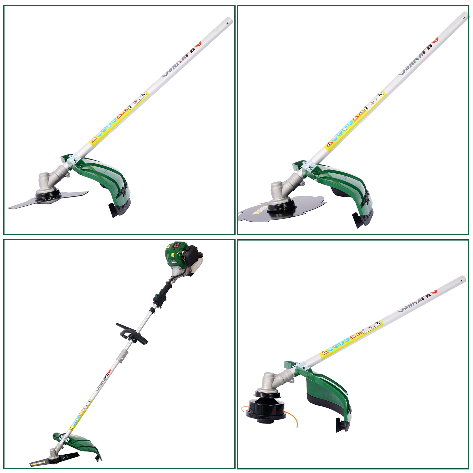 iRerts 9 in 1 Grass Trimmer, 38CC 2-Cycle Gas Powered Weed Eater with Gas Pole Saw, Hedge Trimmer, Grass Trimmer and Brush Cutter, String Trimmer for Grass Garden Yard Care, Green