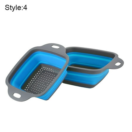 

New Folding Vegetables Fruit Drain Basket Potato Carrot Tomatoes Washing Strainer Kitchen Tool
