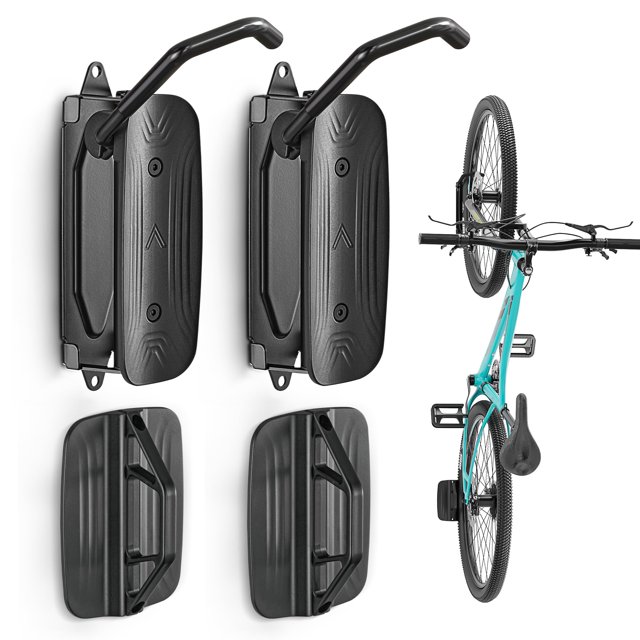 Soporte de pared para bicicleta MonteK, giratorio, 30 kg, acero resistente, paquete de 2