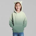 thumbnail image 3 of BFHHYA Kids Gradient Color Hoodie Boys Girls Cat Ear Hooded Long Sleeve Sweatshirt Solid Casual Athletic Pullover Top for Family Trips(3-14Y), 3 of 6